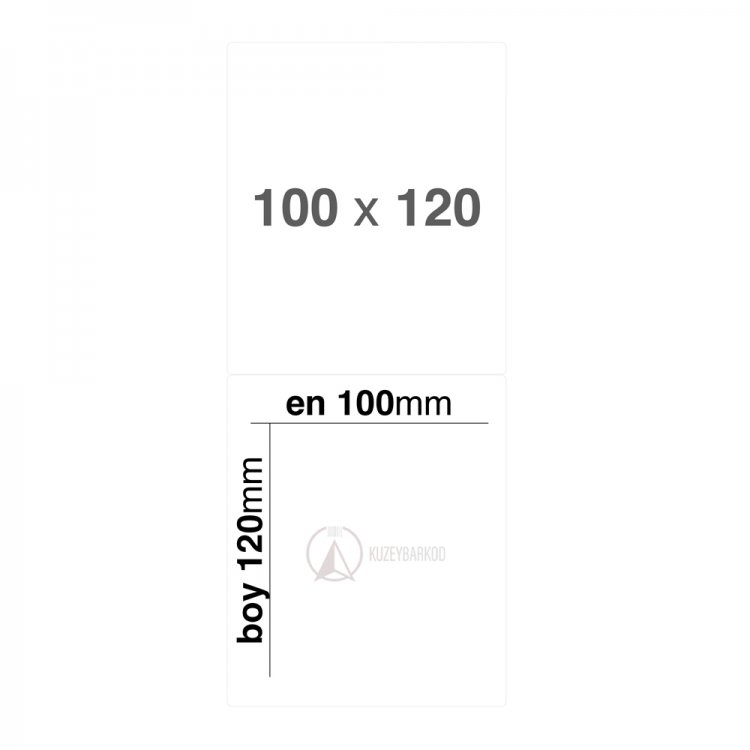 100 x 120 mm Lamine Termal Etiket - Sticker